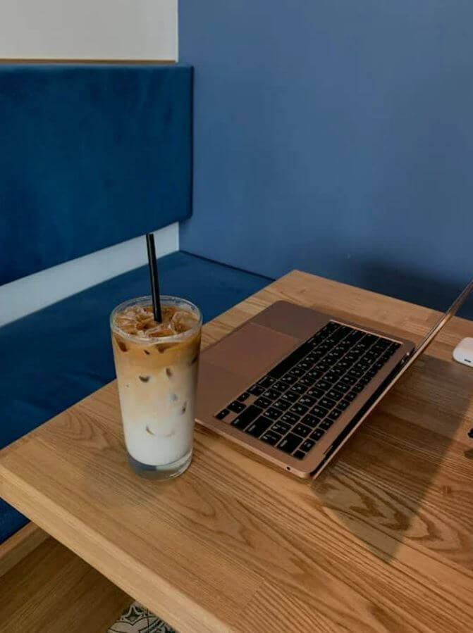 A breathtaking workation setup overlooking a traditional Korean palace, perfect for travel to South Korea 2026.