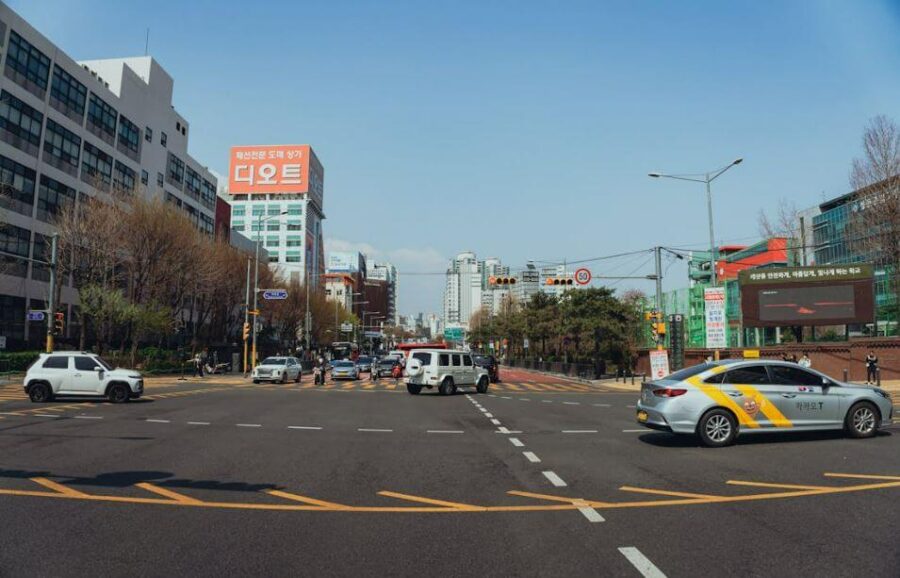 The official taxi stand at Incheon Airport, a key location for following a safe Korea Taxi Guide.